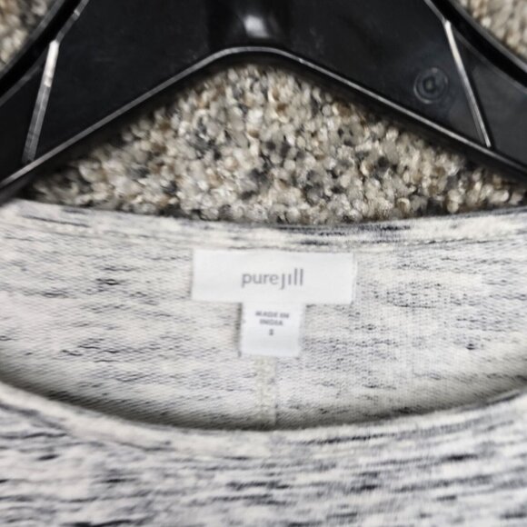 J Jill Pure Jill Top Womens Small Gray Heathered Scoop Neck 3/4 Sleeve Ladies - Picture 6 of 7